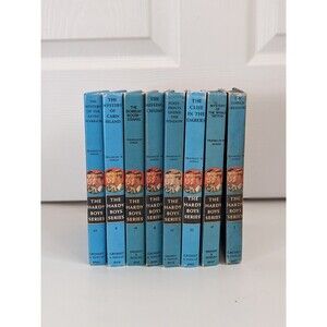Vintage The Hardy Boys Lot of 8 Books Blue Hardcover 1, 4, 8, 12, 35, 43, 47, 49